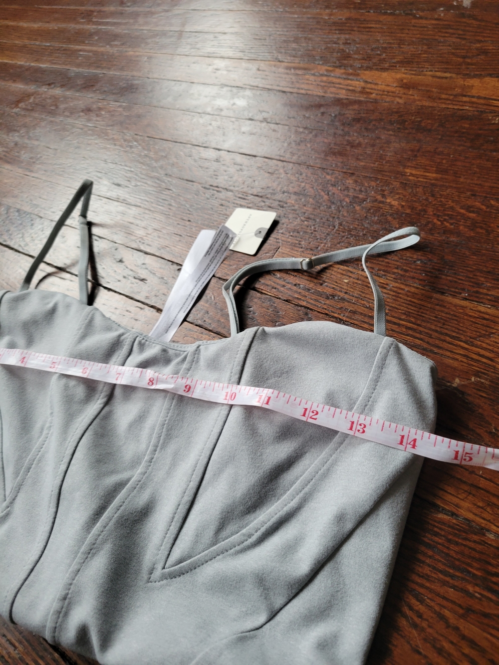 Anthropologie knit corset crop top bustier light grey New Beach Resort Sz Small - Picture 15 of 15